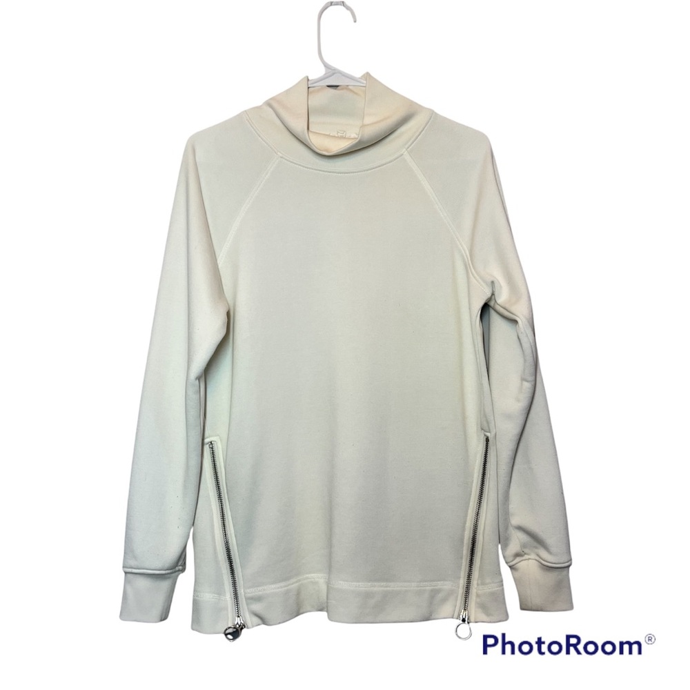 Workshop Off White Cowl Neck Sweater Casual Sweatshirt with pockets Size S